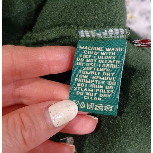 NWT L.L Bean Men's Vintage 1/4 Button Snap Fleece Pullover Spring Green XL Tall - Picture 9 of 9